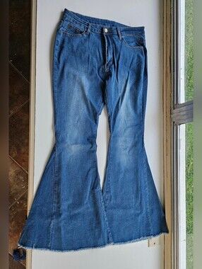 Blue Denim Jeans - Hi-Rise Flare - Women's Size XL